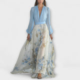 Harper - Robe longue fleurie scintillante