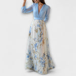 Harper - Robe longue fleurie scintillante