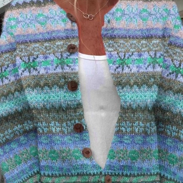 Rowan | Cardigan à motif nordique pastel