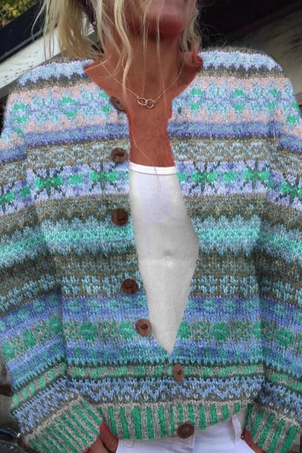 Rowan | Cardigan à motif nordique pastel