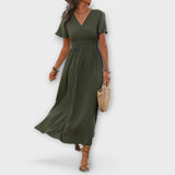 Heather - Une robe boho élégante à col en V et manches longues