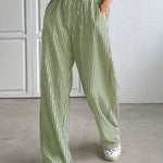Hollis – Pantalon rayé à jambe large
