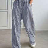 Hollis – Pantalon rayé à jambe large