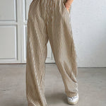 Hollis – Pantalon rayé à jambe large