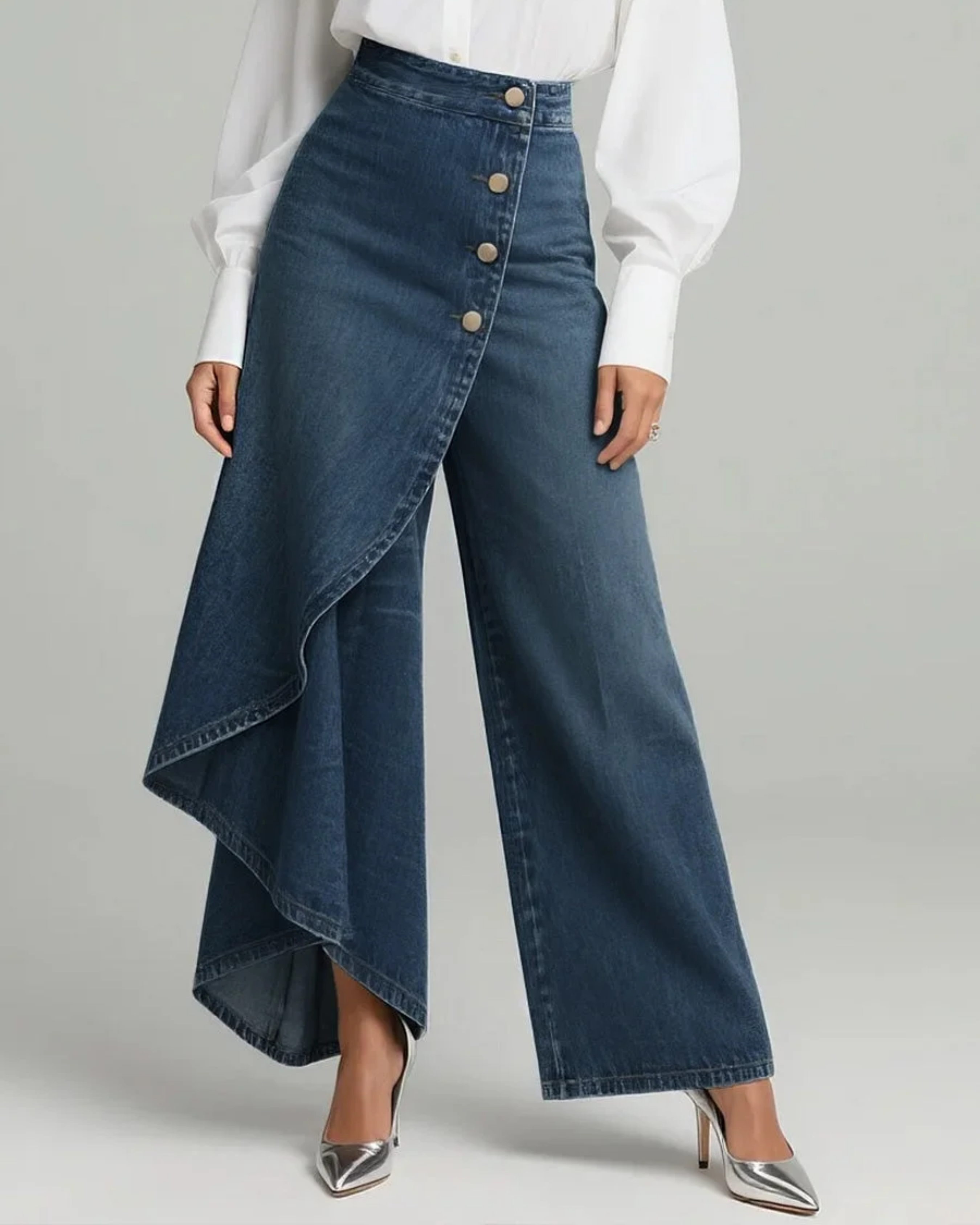 Holly - Pantalon en denim cache-cœur