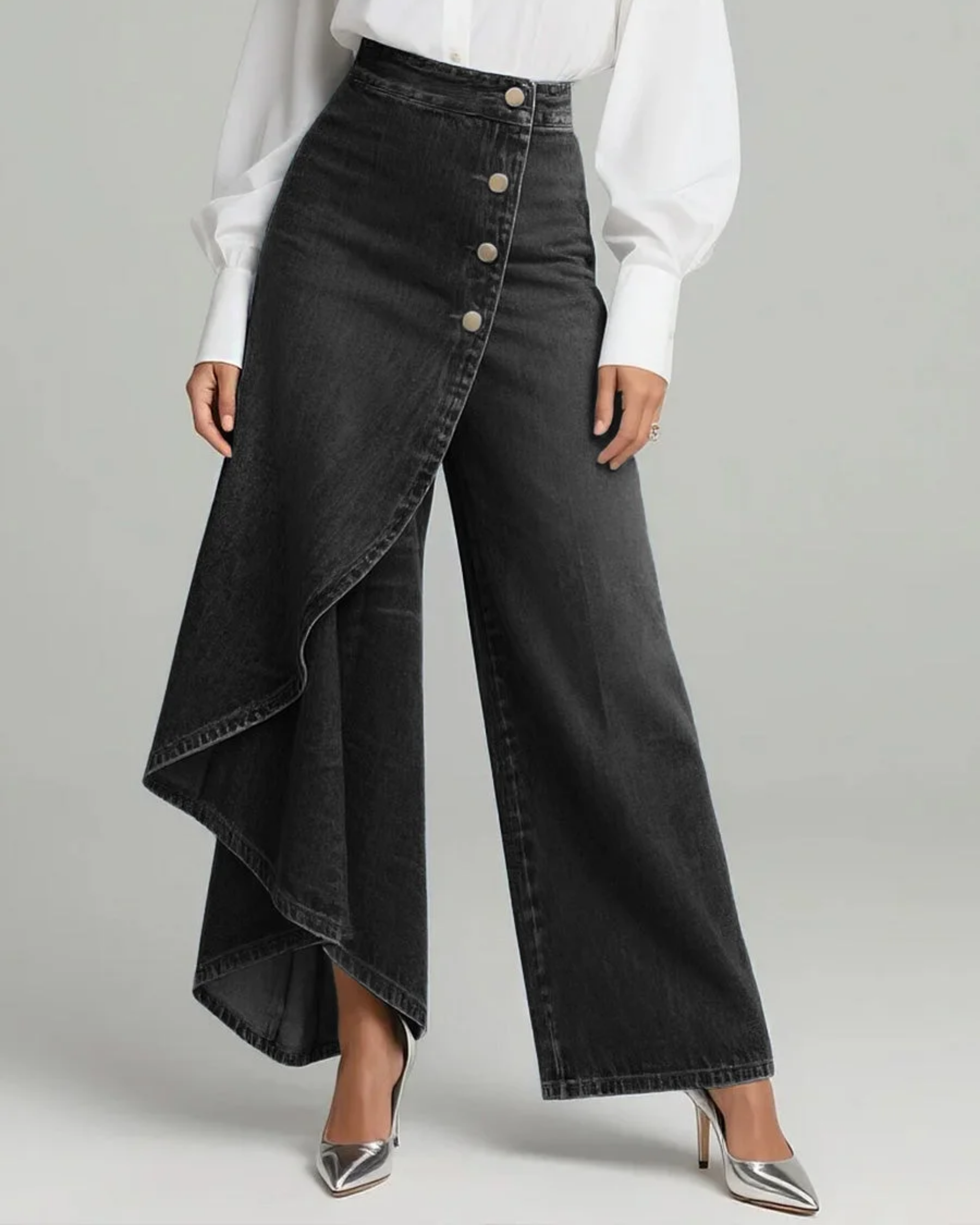 Holly - Pantalon en denim cache-cœur