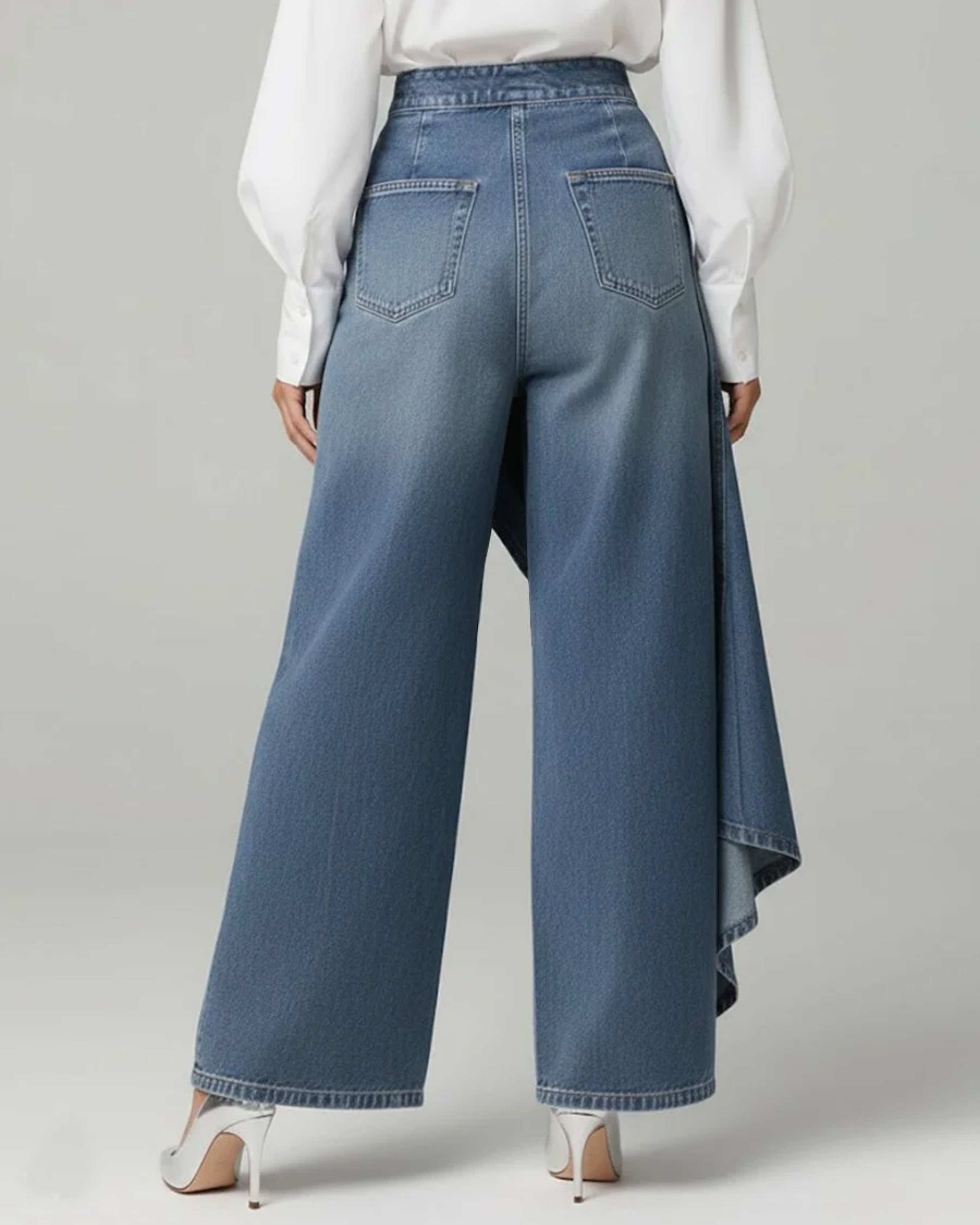 Holly - Pantalon en denim cache-cœur