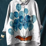 Ida | Blouse décontractée à imprimé artistique ballon et chien