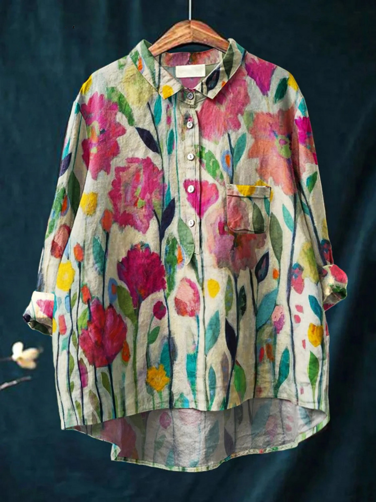 Ida | Blouse décontractée femme à motif floral vintage