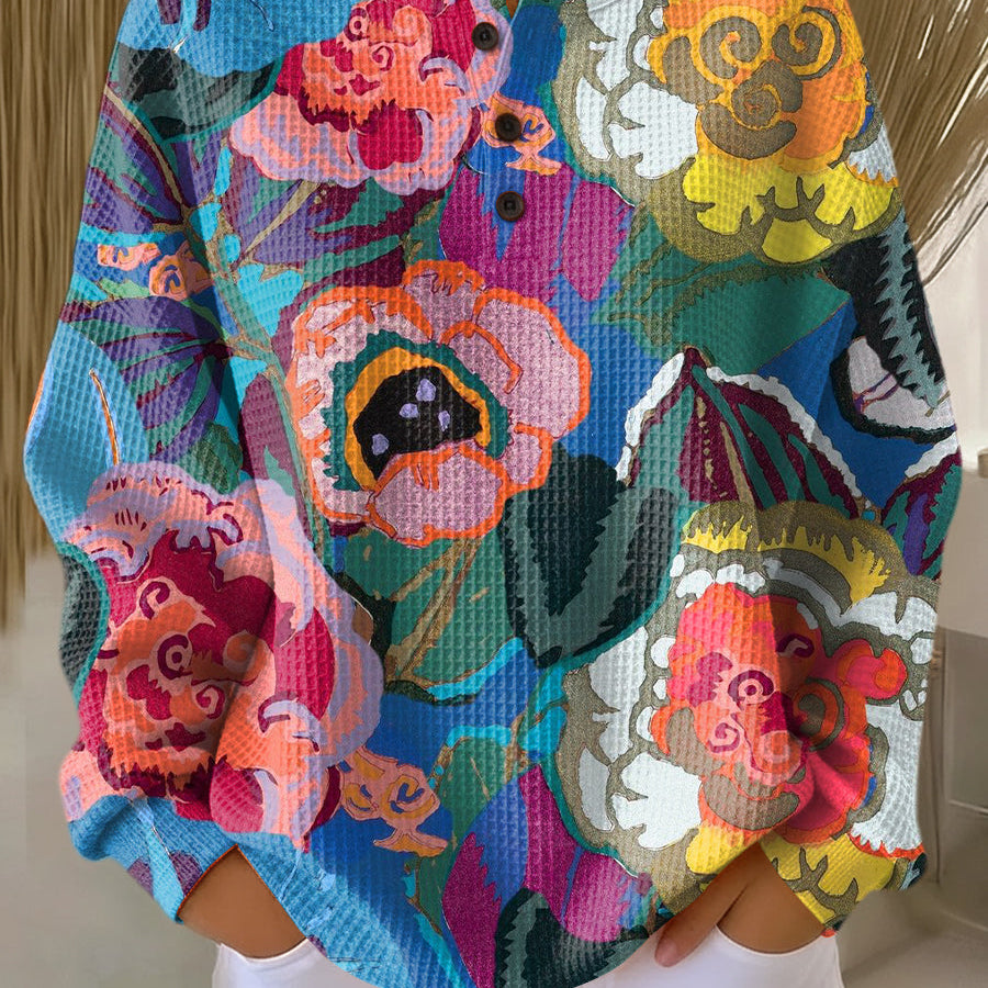 Ida | Pull à grandes fleurs colorées