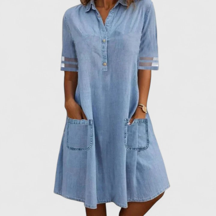 Imogen - Robe en denim qui flatte la silhouette
