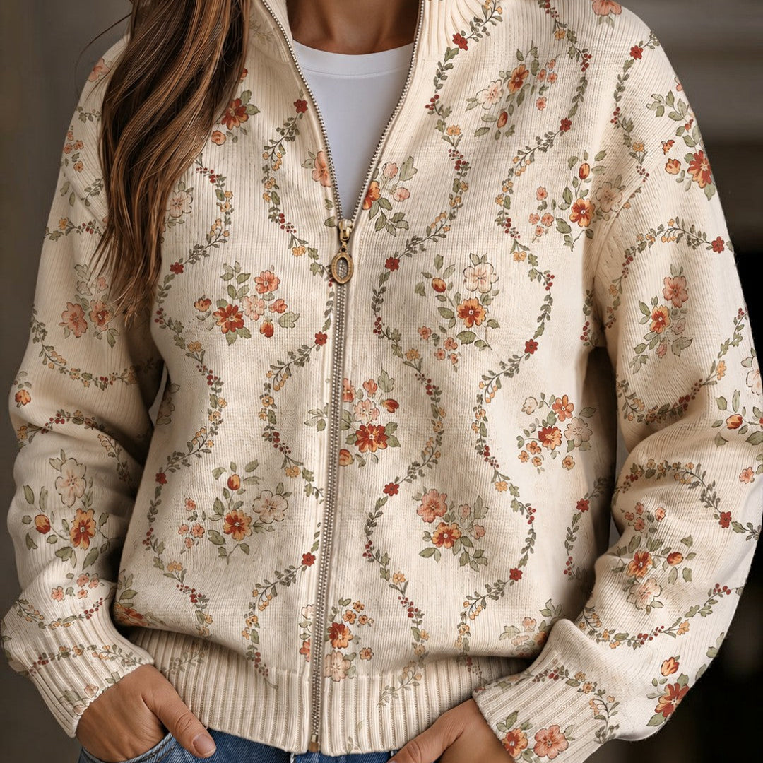 Irma | Cardigan à fines volutes fleuries