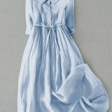 Isabel | Robe élégante à manches trois-quarts et taille nouée