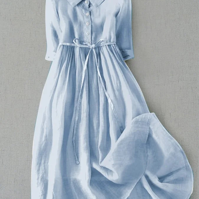 Isabel | Robe élégante à manches trois-quarts et taille nouée