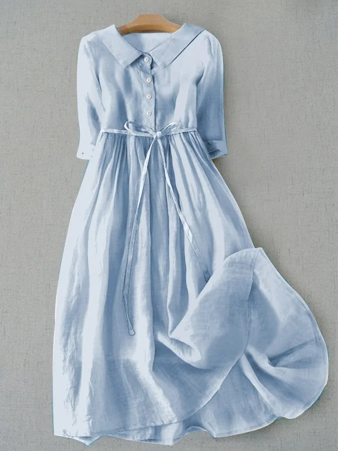Isabel | Robe élégante à manches trois-quarts et taille nouée