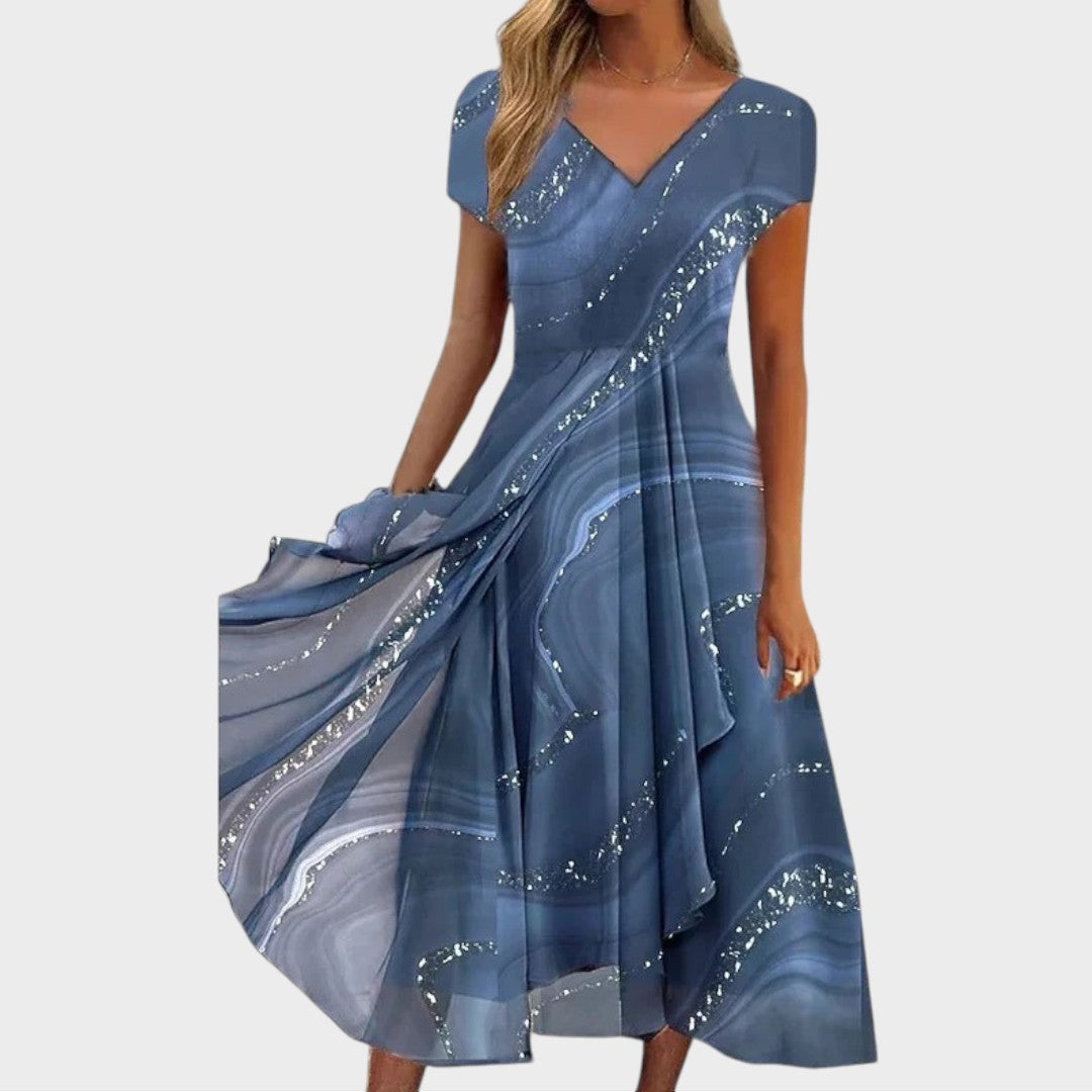 Isha | Robe midi élégante à col en V