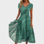 Isha | Robe midi élégante à col en V