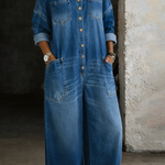 Isla - Combinaison en denim épaules dénudées