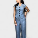 Ivy - Ensemble haut col V et pantalon élégant