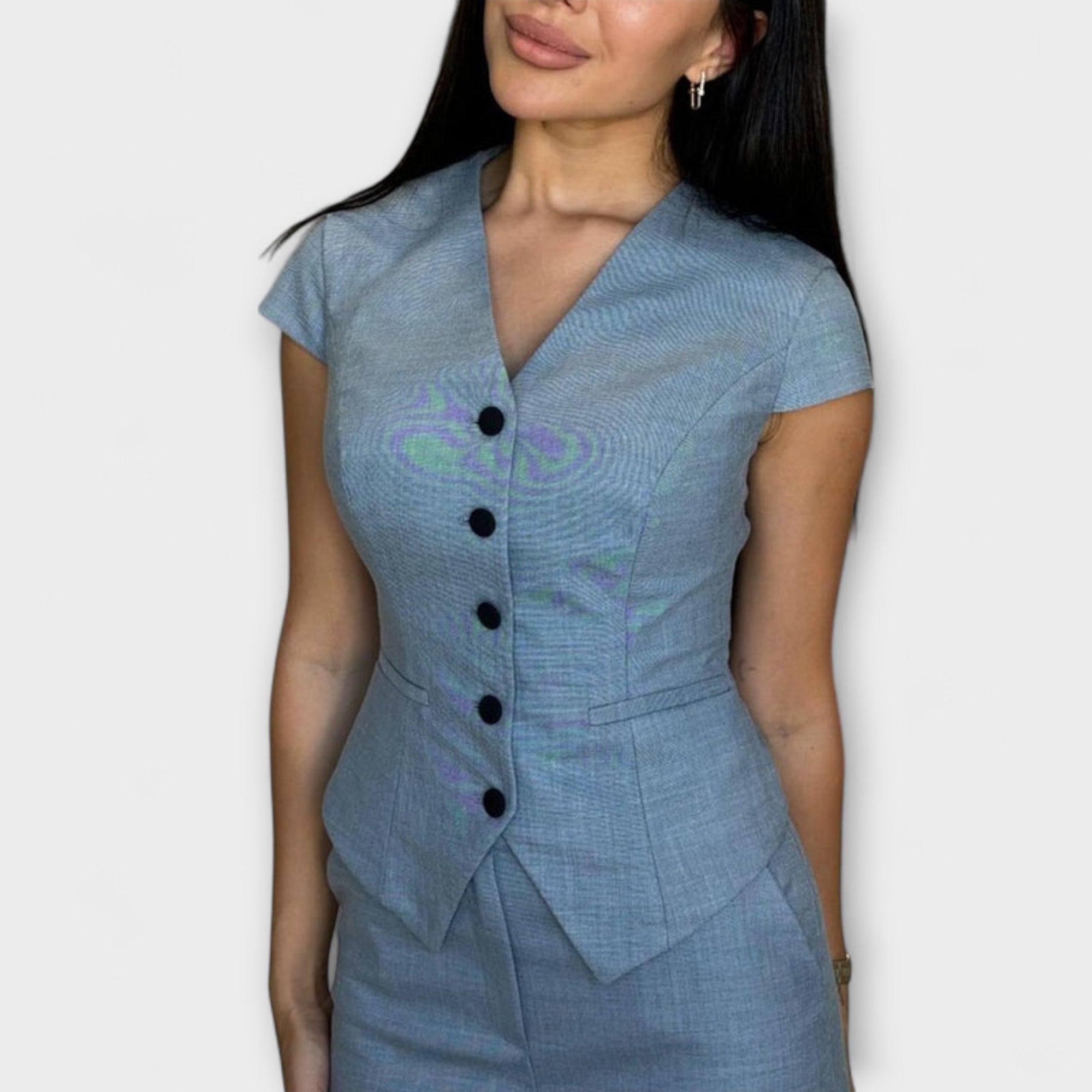 Ivy - Ensemble haut col V et pantalon élégant
