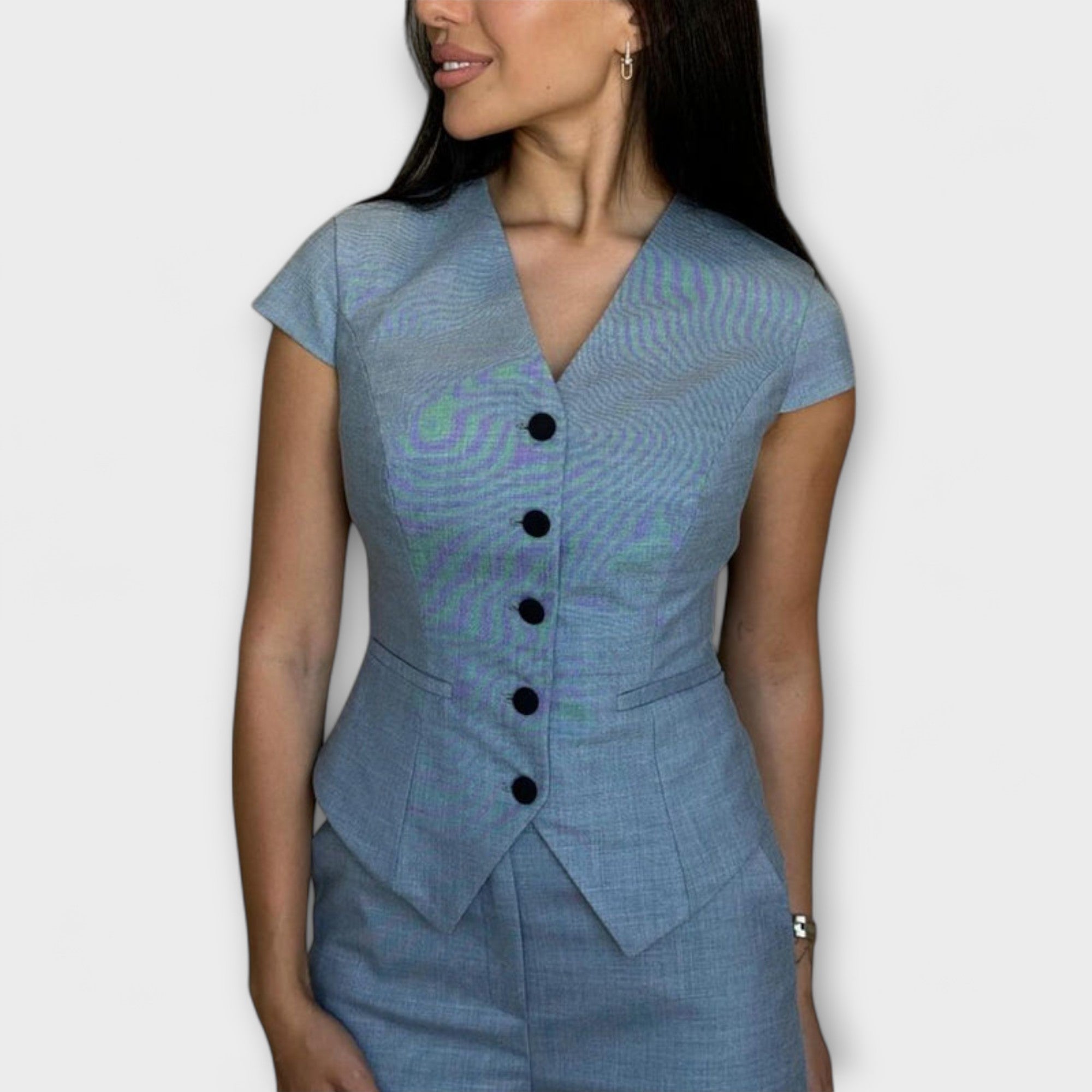 Ivy - Ensemble haut col V et pantalon élégant