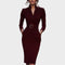 Jana | Robe droite noire élégante avec ceinture