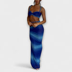 Jane - Ensemble crop top tressé dégradé et jupe superposée
