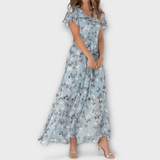 Jasmina | Robe longue en chiffon fleuri