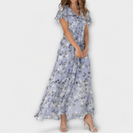 Jasmina | Robe longue en chiffon fleuri