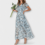 Jasmina | Robe longue en chiffon fleuri
