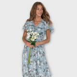 Jasmina | Robe longue en chiffon fleuri