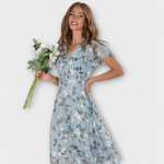 Jasmina | Robe longue en chiffon fleuri