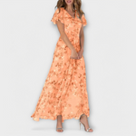 Jasmina | Robe longue en chiffon fleuri