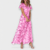 Jasmina | Robe longue en chiffon fleuri