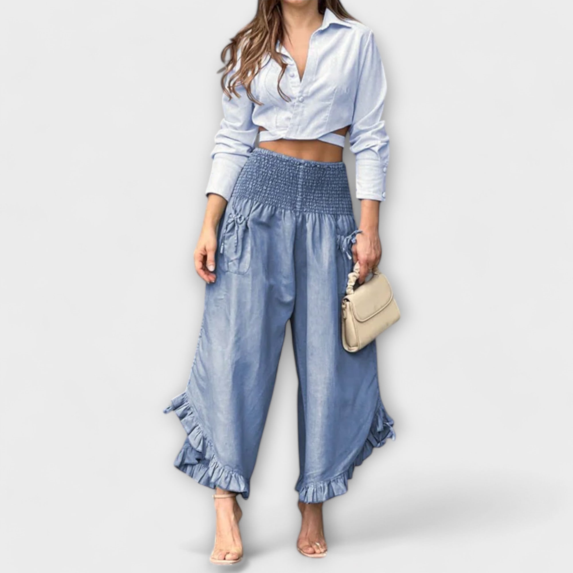 Jaya - Pantalon ample en lin à plis élégants