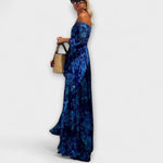 Juniper – Robe longue fleurie à épaules dénudées et haut froncé, idéale pour les vacances