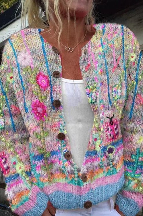 Xenia | Cardigan à imprimé fleuri coloré
