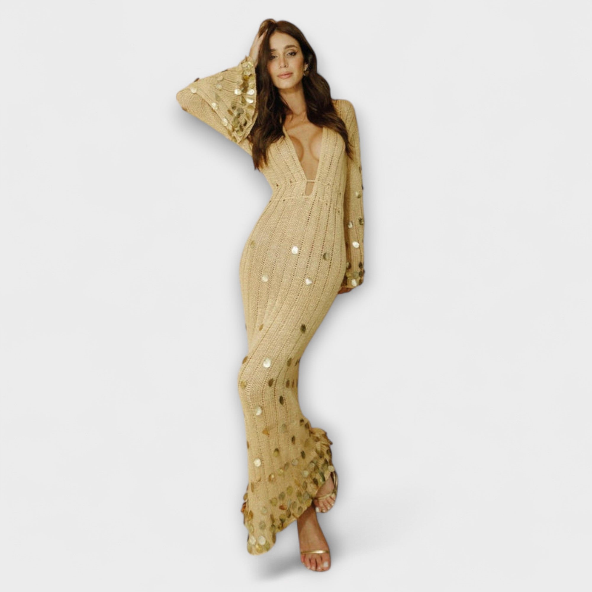 Kathleen - Goldigs, robe longue en maille