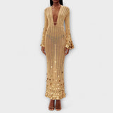 Kathleen - Goldigs, robe longue en maille