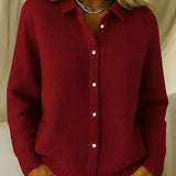 Katrina | Cardigan boutonné en tricot texturé