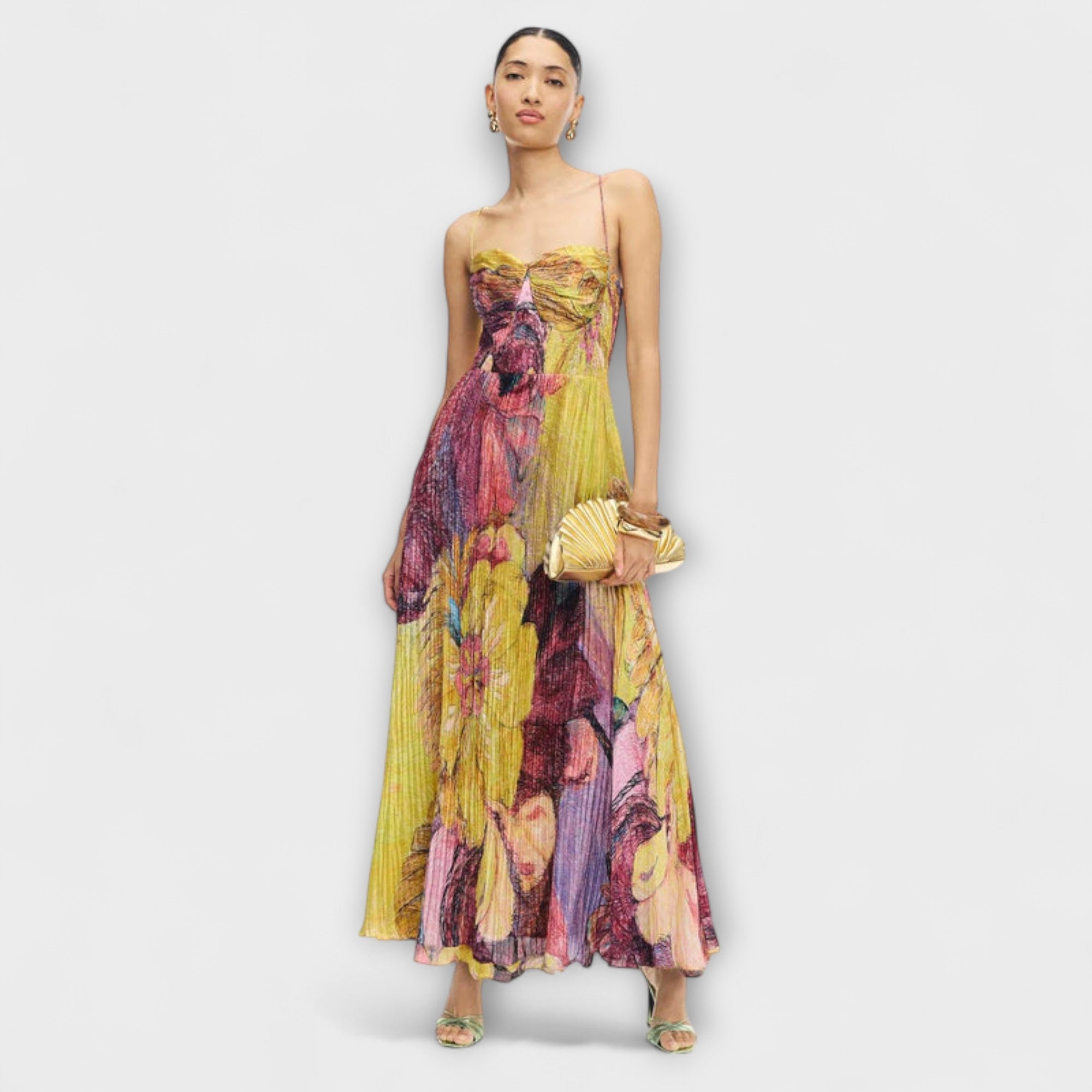Kiara - Robe longue à imprimé ikat éclatant
