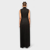 Kristen - Robe longue à pli et découpe en goutte