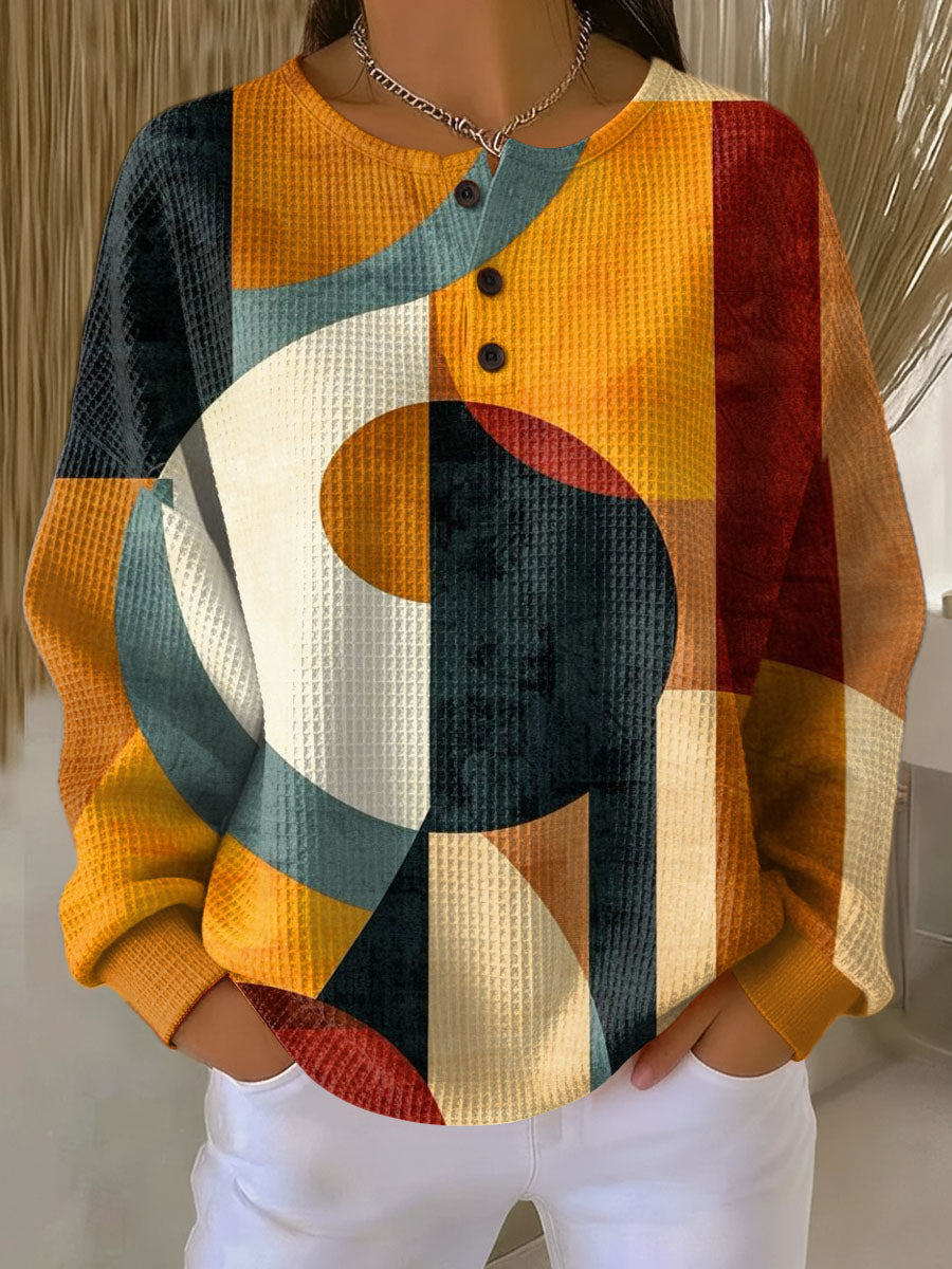 Lærke | Pull en tricot gaufré à motif géométrique