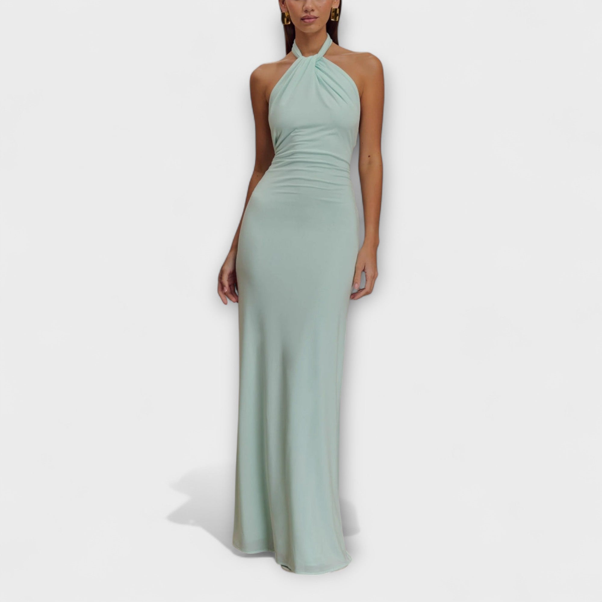Lagoon - Robe longue fluide à col halter