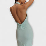 Lagoon - Robe longue fluide à col halter