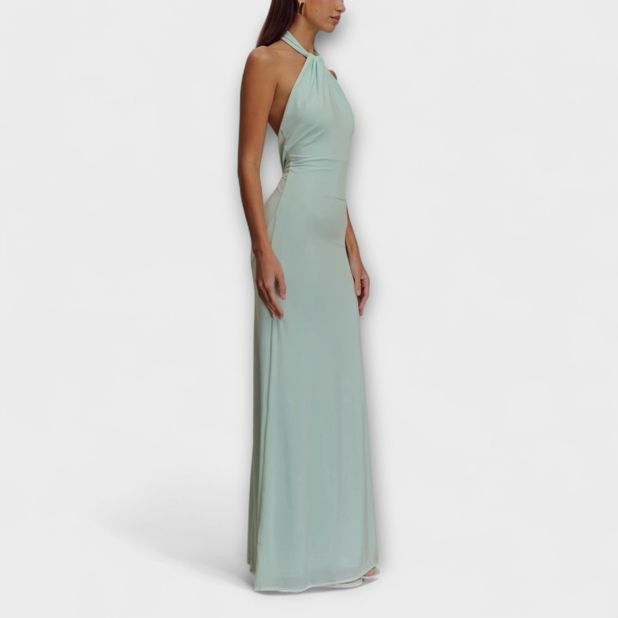Lagoon - Robe longue fluide à col halter