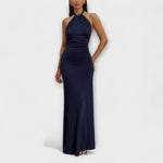 Lagoon - Robe longue fluide à col halter
