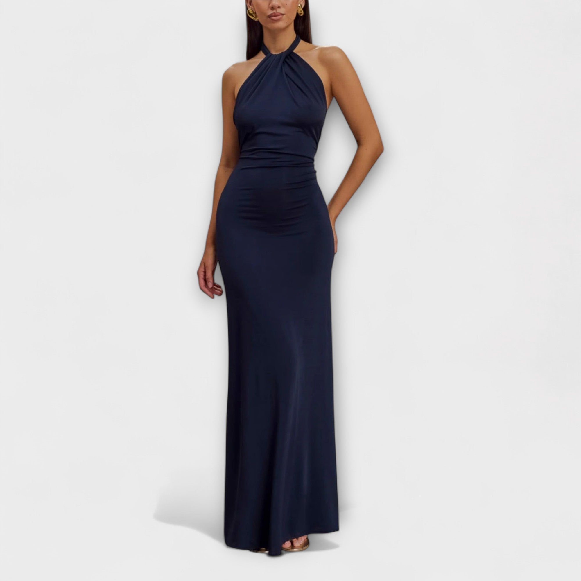 Lagoon - Robe longue fluide à col halter