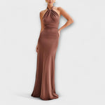 Lagoon - Robe longue fluide à col halter