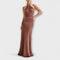 Lagoon - Robe longue fluide à col halter
